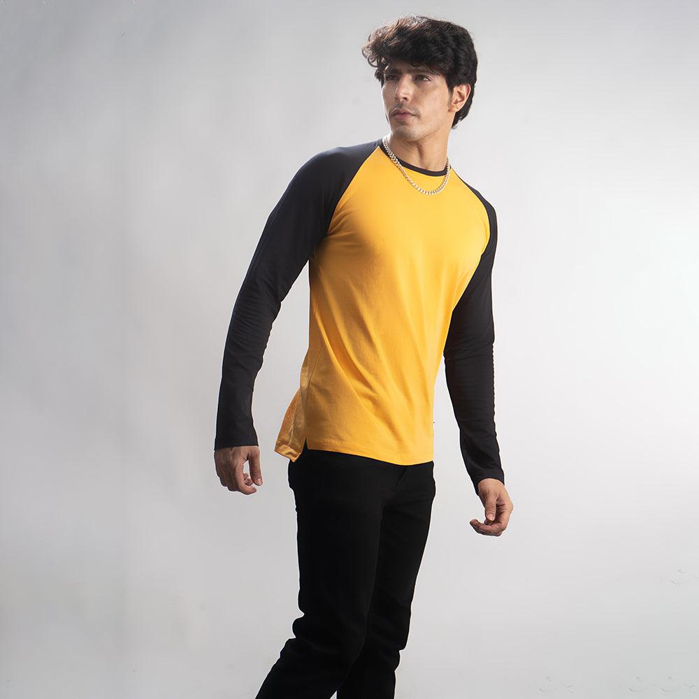 Men's Hemp Full Sleeves Tshirt Yellow - Cannabie