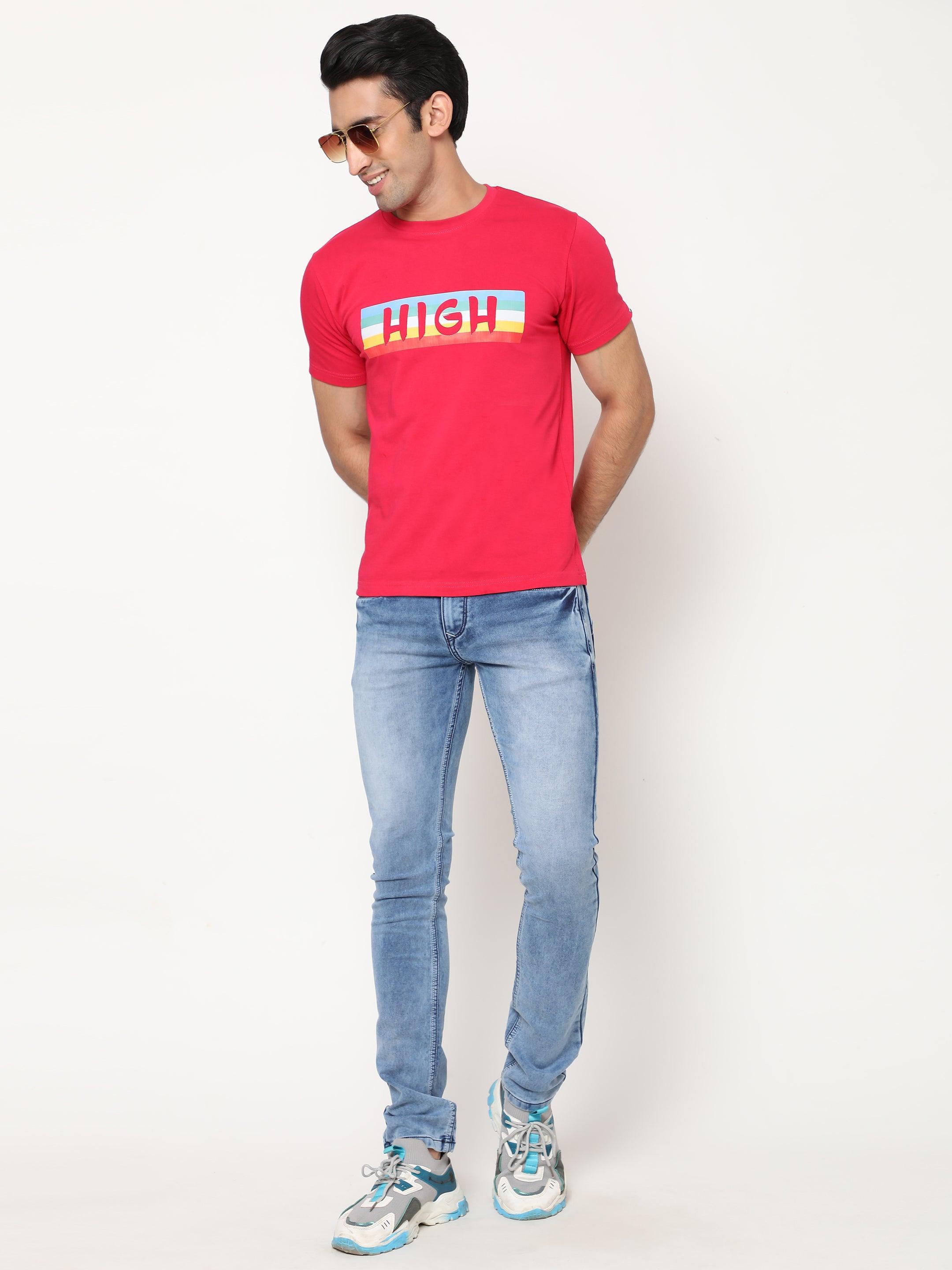 Hemp T-Shirt -PRINT-HIGH - Cannabie