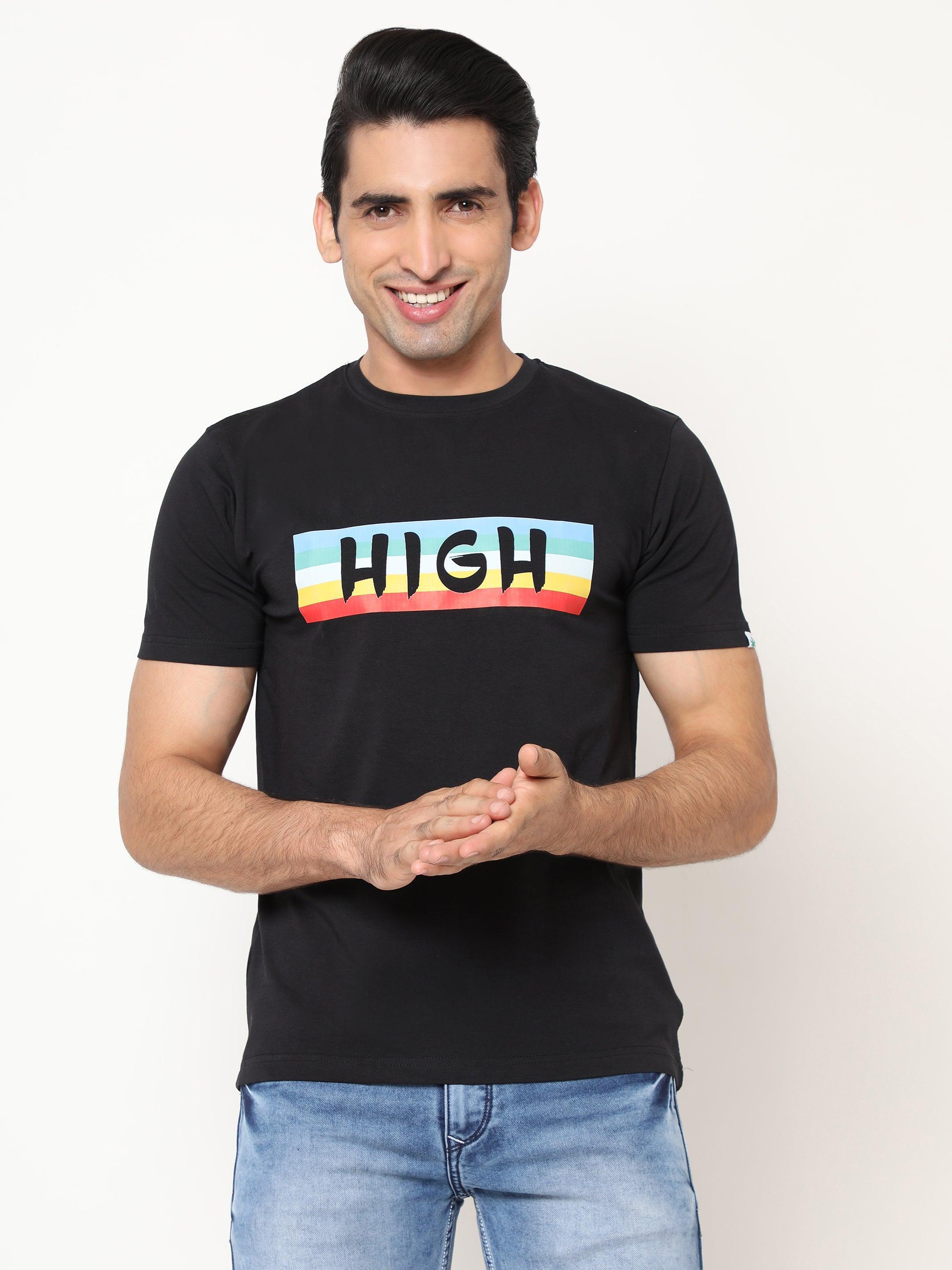Hemp T-Shirt -PRINT-HIGH - Cannabie
