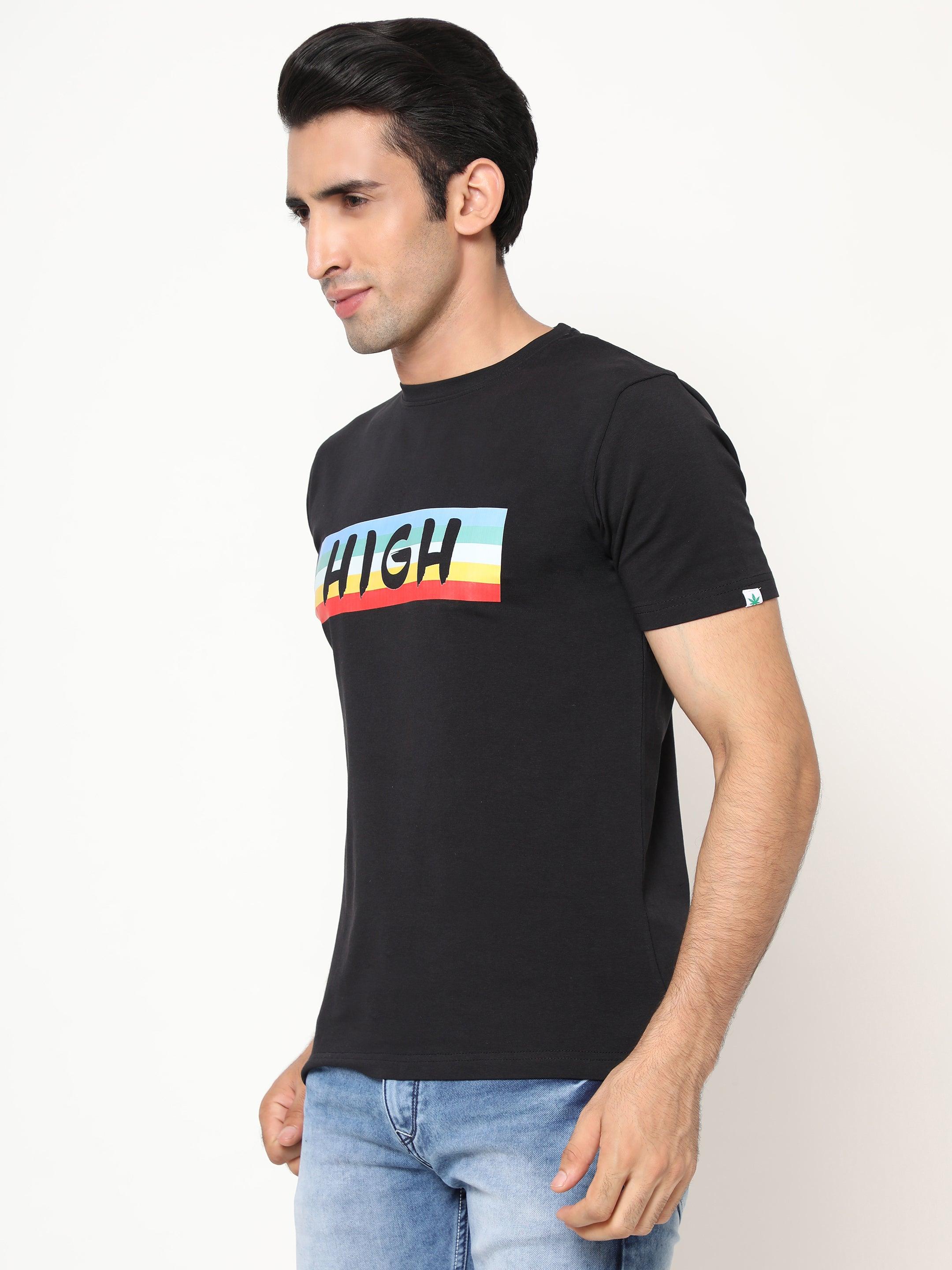 Hemp T-Shirt -PRINT-HIGH - Cannabie