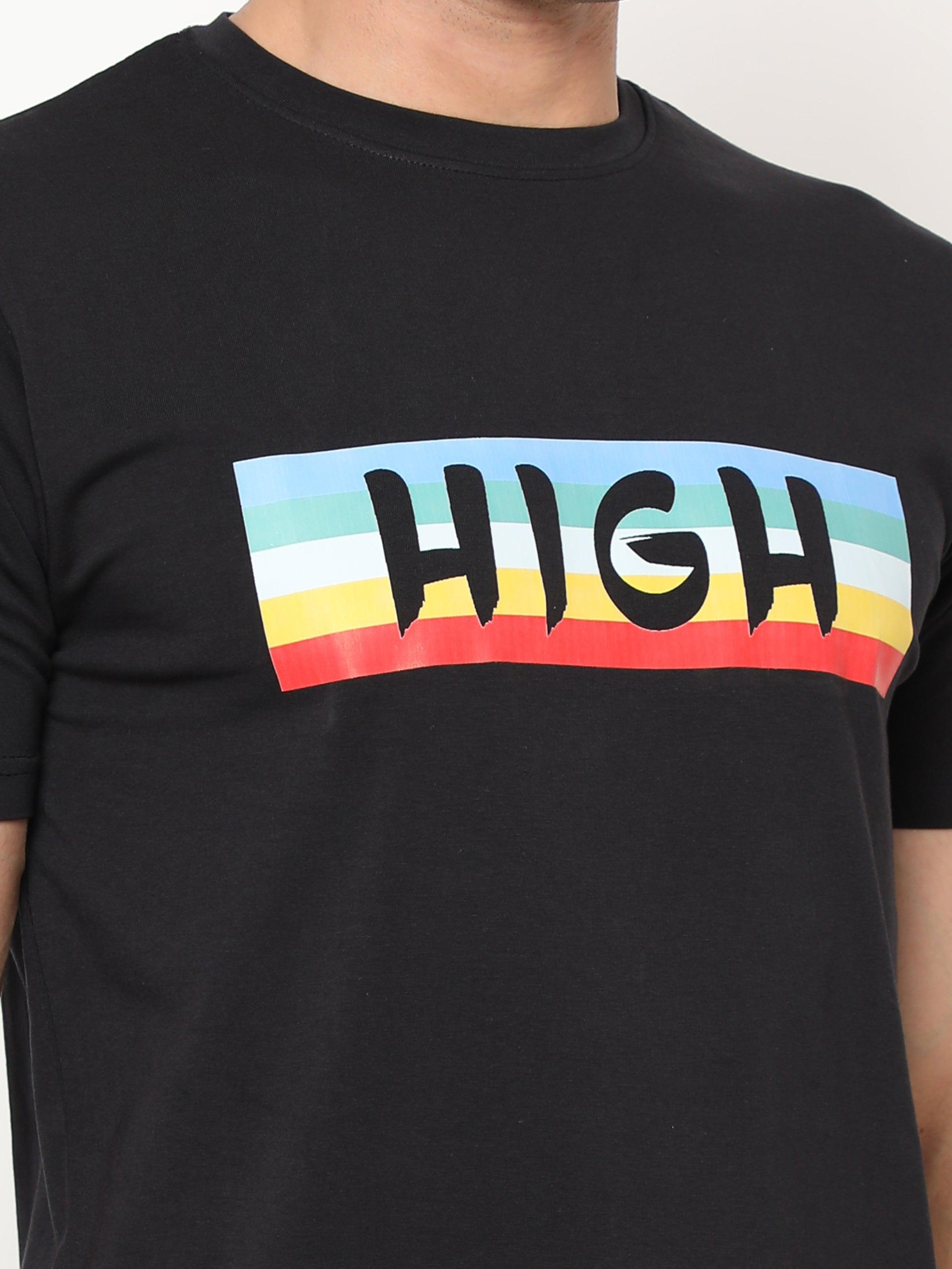 Hemp T-Shirt -PRINT-HIGH - Cannabie