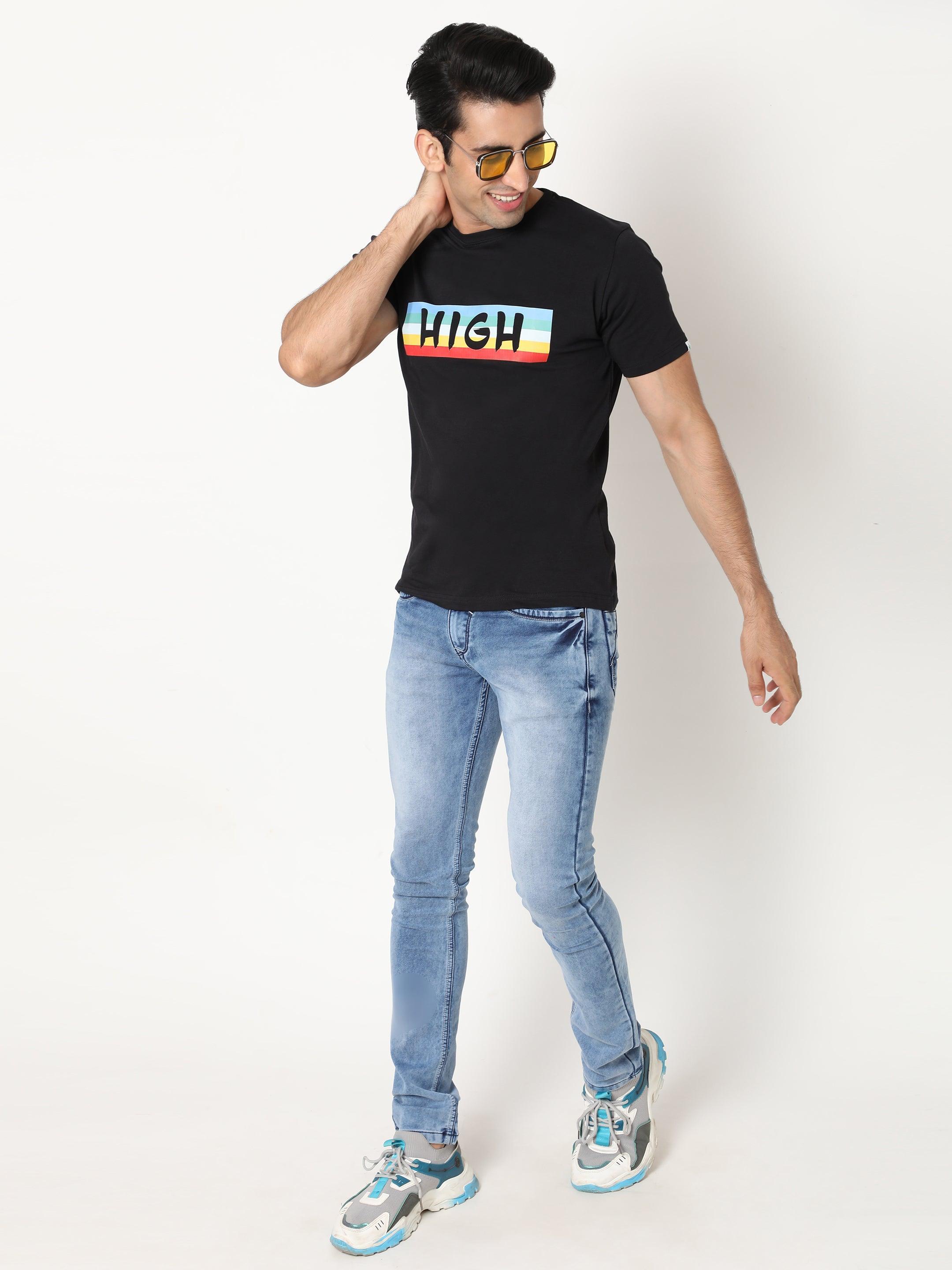 Hemp T-Shirt -PRINT-HIGH - Cannabie