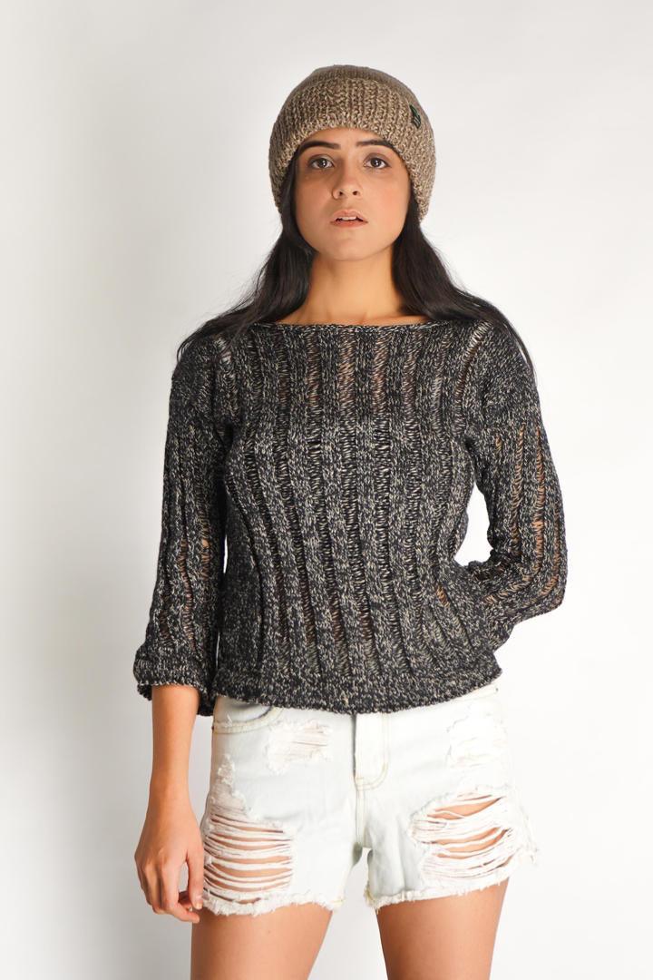 Crop Top Black Brown