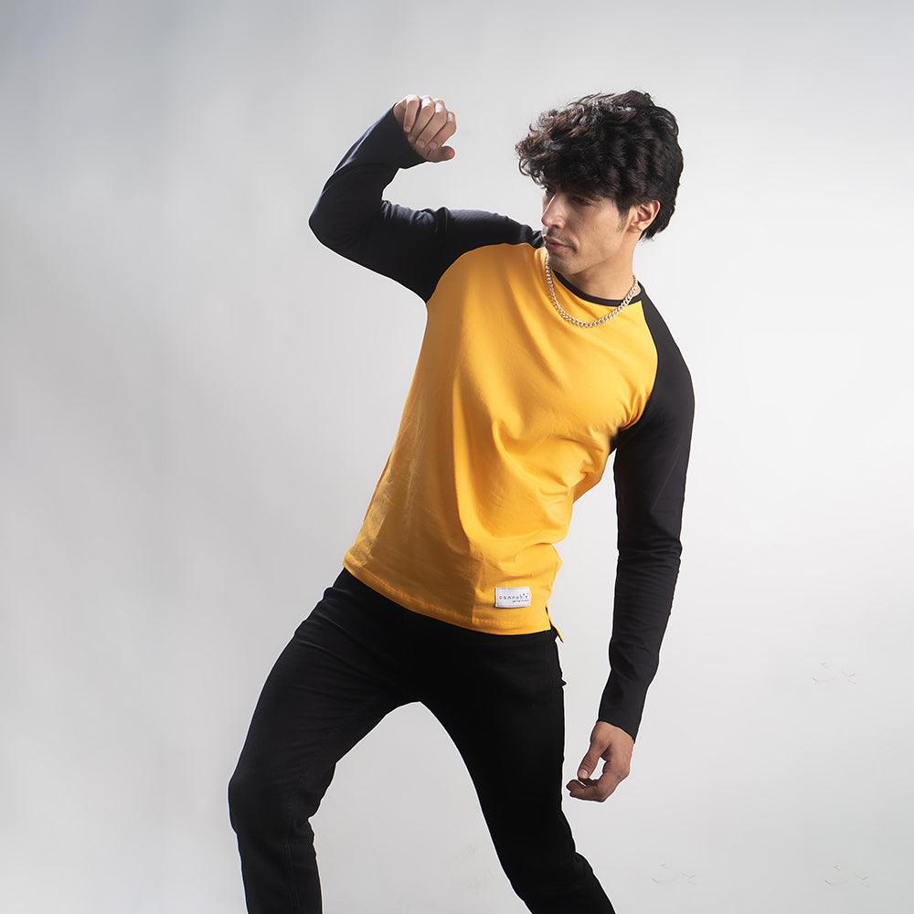 Men's Hemp Full Sleeves Tshirt Yellow - Cannabie