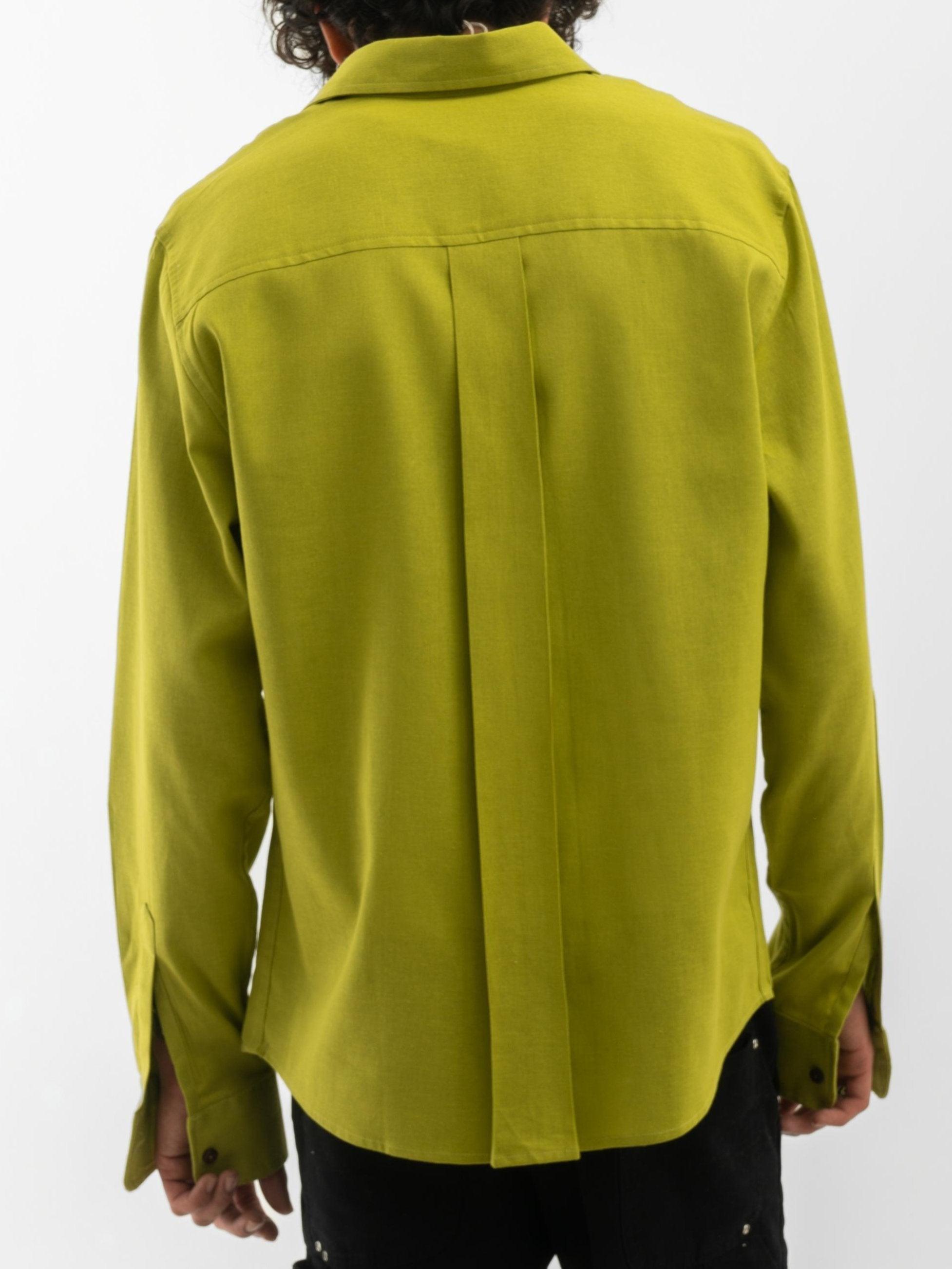 Full sleeves Hemp solid shirt green