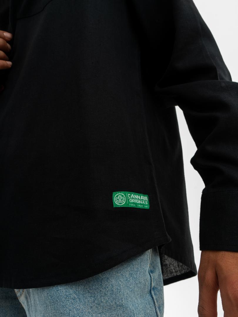 Mystic Arts Patchwork FULL Sleeves Hemp Shirt Blac