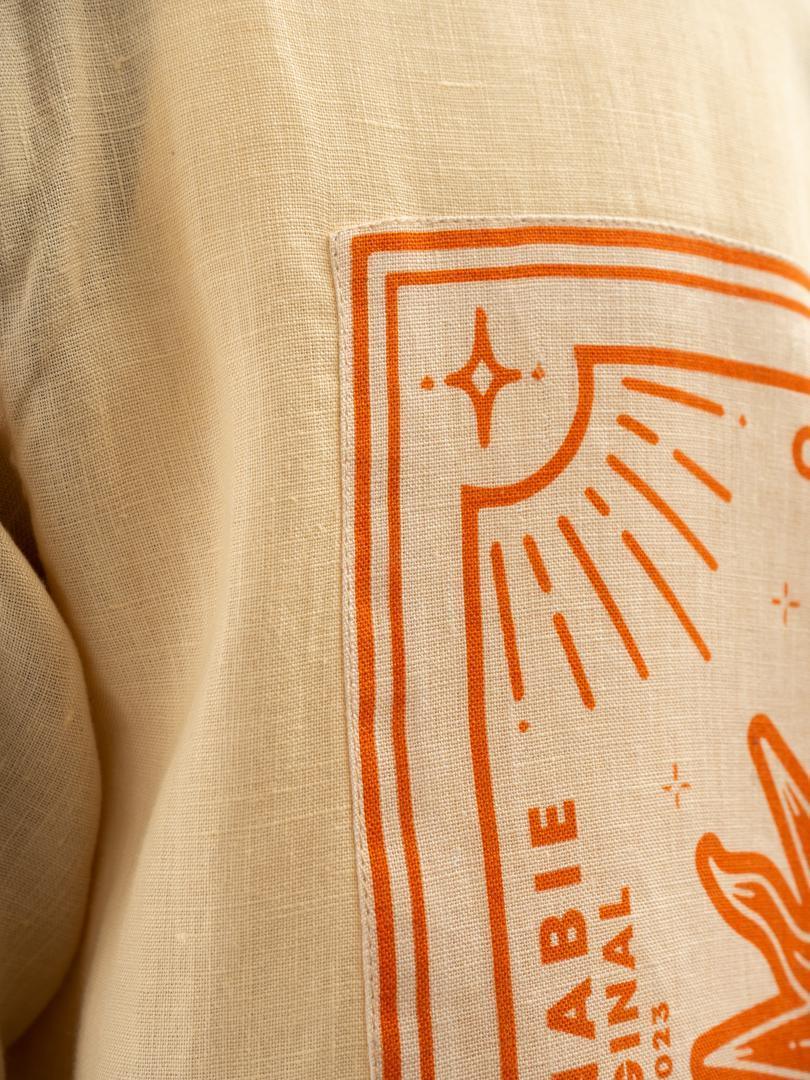 Cuban Collar Hemp Shirt Nude