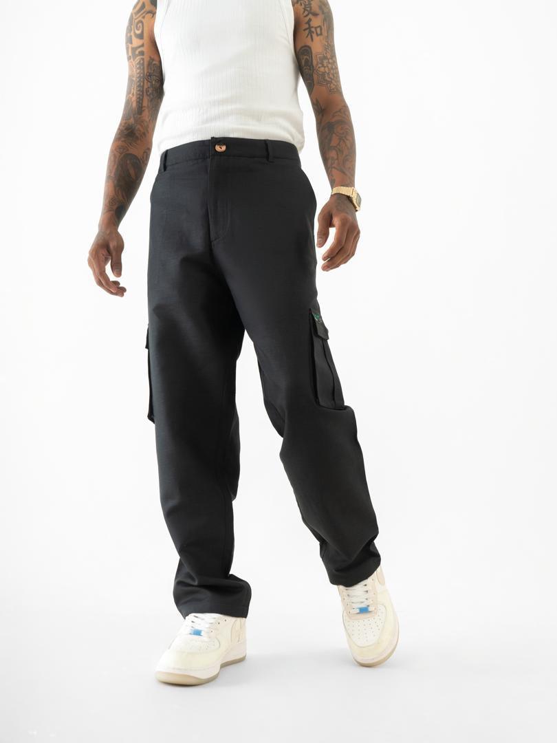 Cargo Straight Fit Pants Black