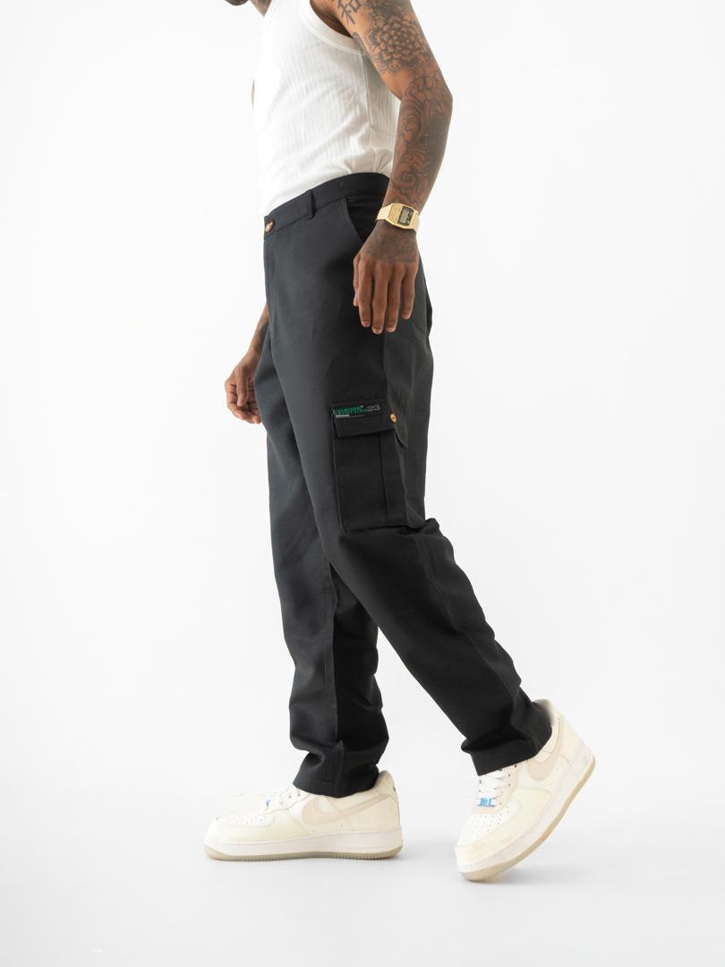Cargo Straight Fit Pants Black