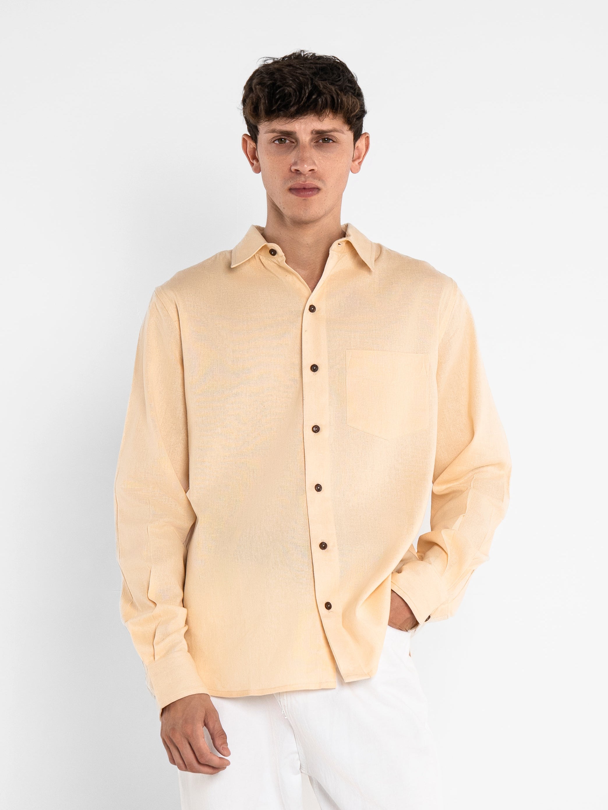 Cannabie Spell Patchwork Full Sleeves Shirt Nude