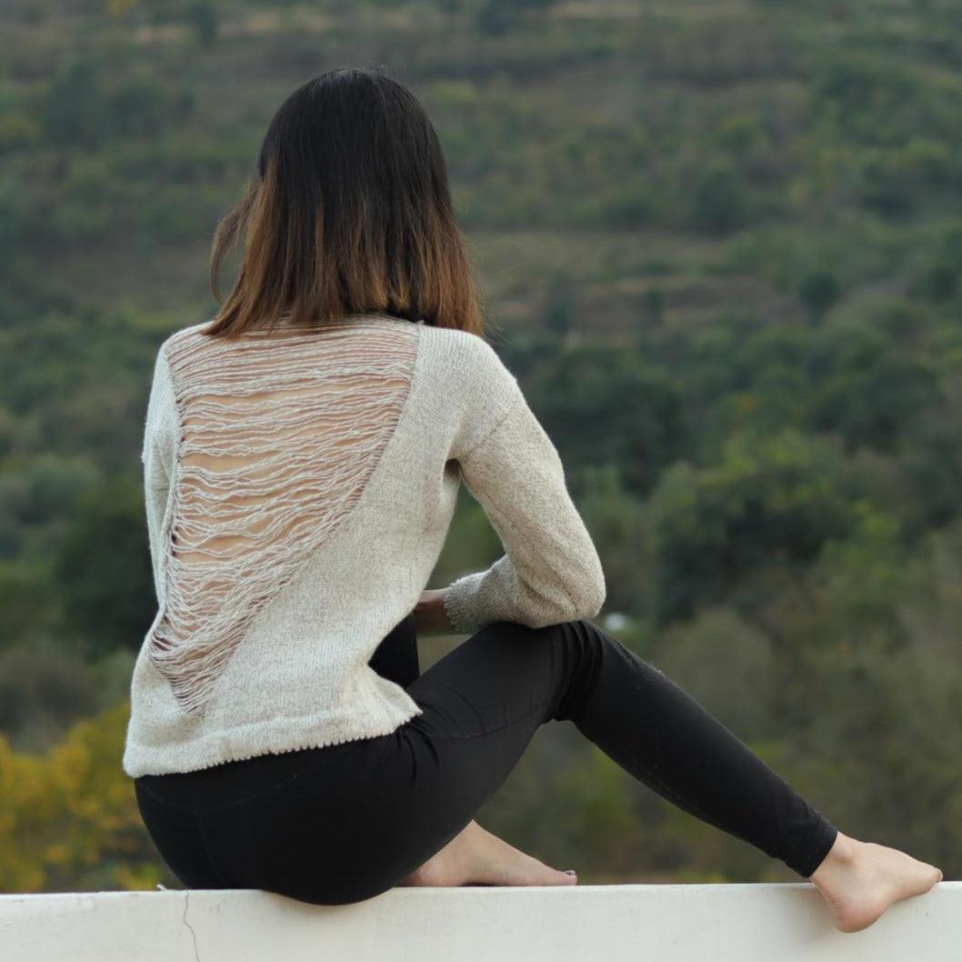 Backless Top Brown Black